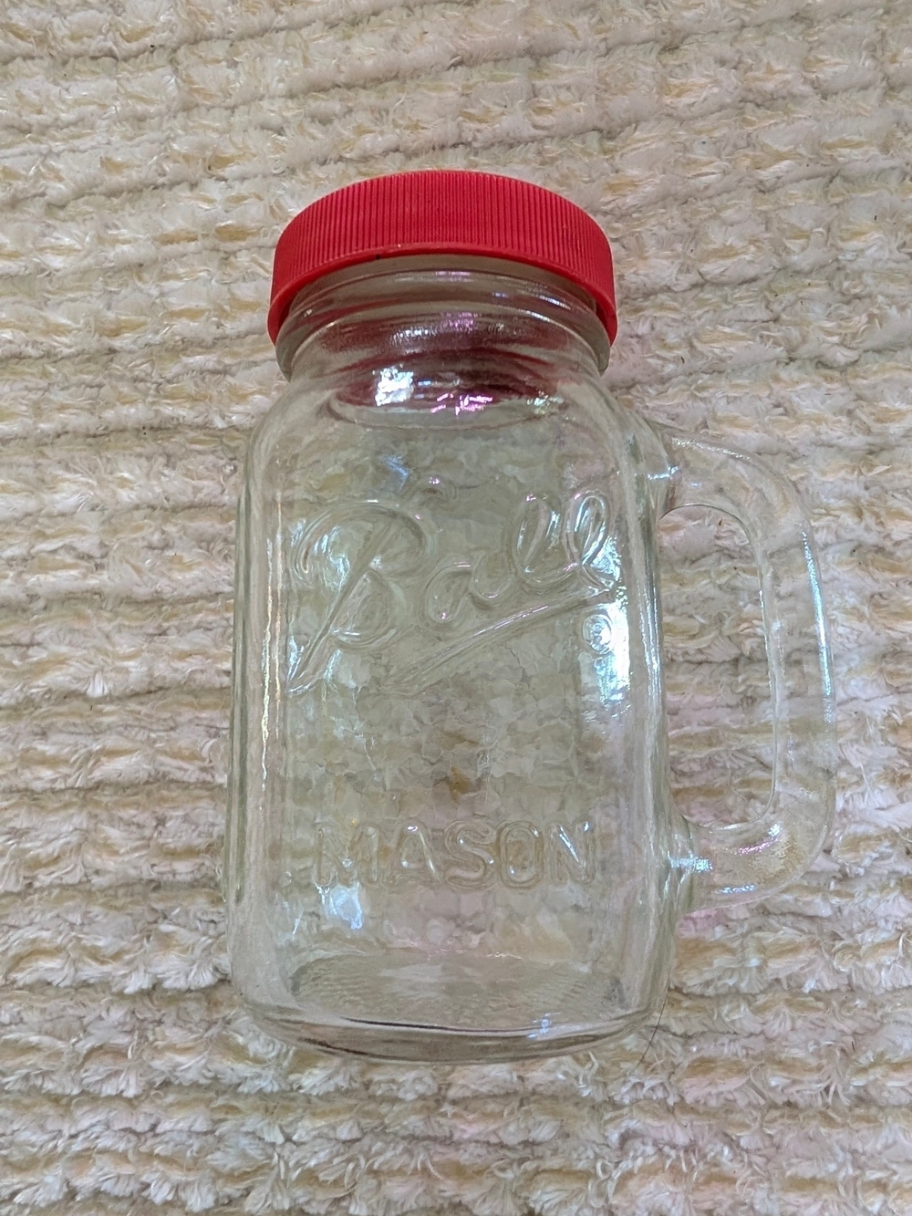 Ball Mason Jar Mug with Red Lid